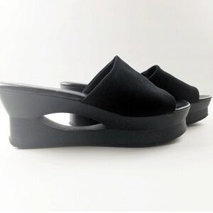 Calvin Klein Marjory Black Platform Slide Sandals